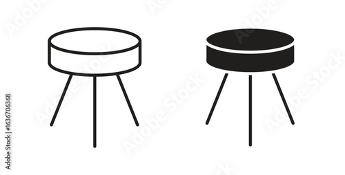 Stool icon symbol, sign, logo or emblems. silhouette. EPS 10.