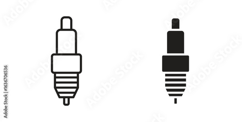 Spark plug icon symbol, sign, logo or emblems. silhouette. EPS 10.