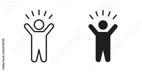 Self confidence icon symbol, sign, logo or emblems. silhouette. EPS 10.