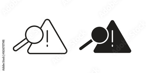 Risk analysis icon symbol, sign, logo or emblems. silhouette. EPS 10.
