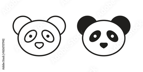Panda icon symbol, sign, logo or emblems. silhouette. EPS 10.
