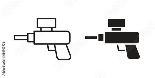 Paintball gun icon symbol, sign, logo or emblems. silhouette. EPS 10.