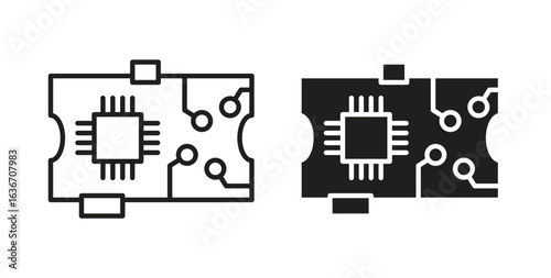 PCB icon symbol, sign, logo or emblems. silhouette. EPS 10.