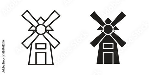 Mill icon symbol, sign, logo or emblems. silhouette. EPS 10.