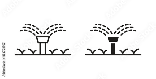 Lawn sprinkler icon symbol, sign, logo or emblems. silhouette. EPS 10.