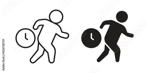 Late icon symbol, sign, logo or emblems. silhouette. EPS 10.