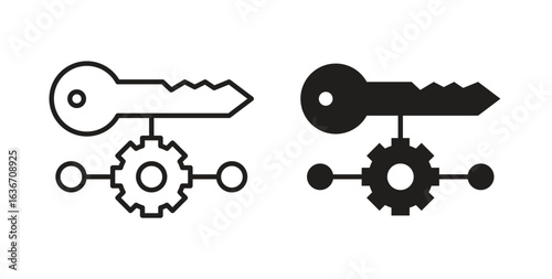 Key factor icon symbol, sign, logo or emblems. silhouette. EPS 10.