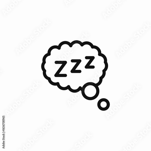 sleeping thought bubble icon sign vector