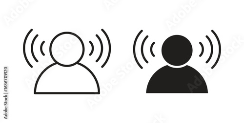 Influencer icon symbol, sign, logo or emblems. silhouette. EPS 10.