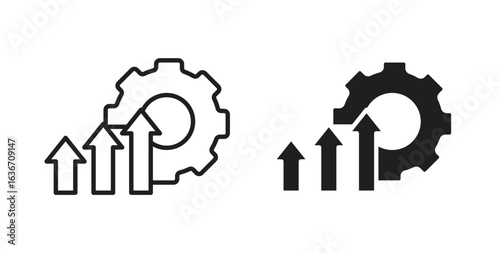 Improvement icon symbol, sign, logo or emblems. silhouette. EPS 10.