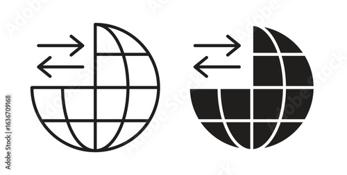 Import and export icon symbol, sign, logo or emblems. silhouette. EPS 10.