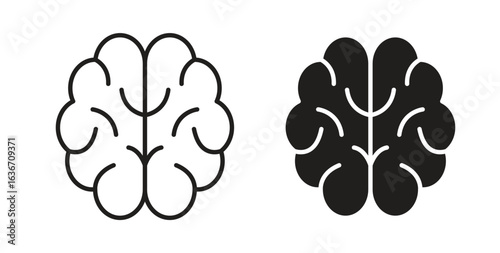 Human brain icon symbol, sign, logo or emblems. silhouette. EPS 10.