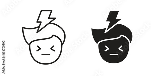 Headache icon symbol, sign, logo or emblems. silhouette. EPS 10.