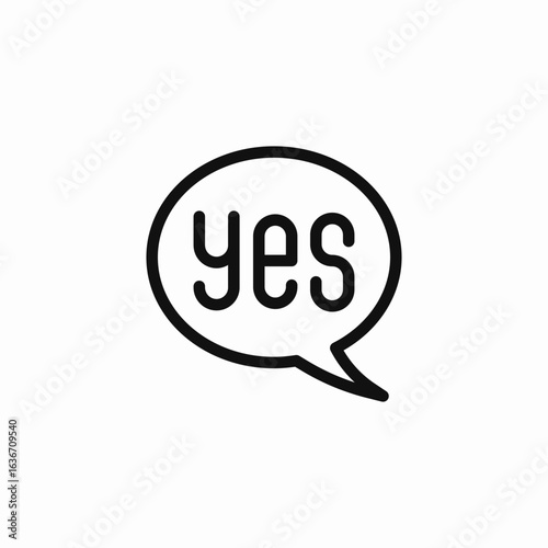speech bubble yes icon sign vector