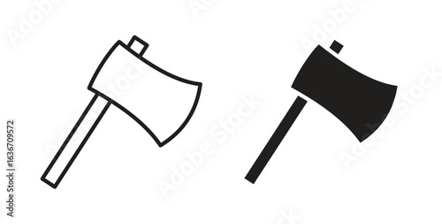 Hatchet icon symbol, sign, logo or emblems. silhouette. EPS 10.