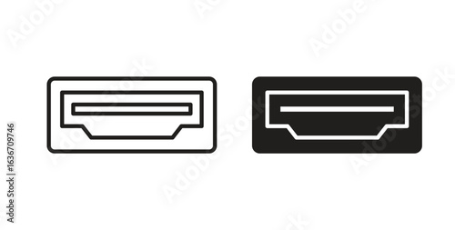 HDMI icon symbol, sign, logo or emblems. silhouette. EPS 10.