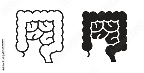 Gut icon symbol, sign, logo or emblems. silhouette. EPS 10.