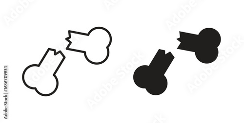 Fracture icon symbol, sign, logo or emblems. silhouette. EPS 10.