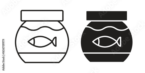Fish bowl icon symbol, sign, logo or emblems. silhouette. EPS 10.