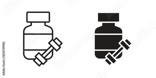 Fitness supplement icon symbol, sign, logo or emblems. silhouette. EPS 10.