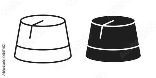 Fez hat icon symbol, sign, logo or emblems. silhouette. EPS 10.