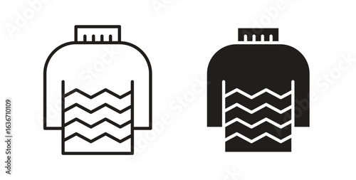 Female sweater icon symbol, sign, logo or emblems. silhouette. EPS 10.