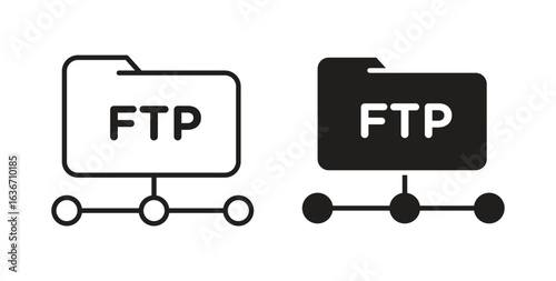 FTP icon symbol, sign, logo or emblems. silhouette. EPS 10.