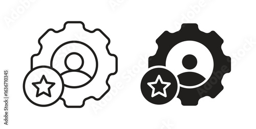 Employee skills icon symbol, sign, logo or emblems. silhouette. EPS 10.