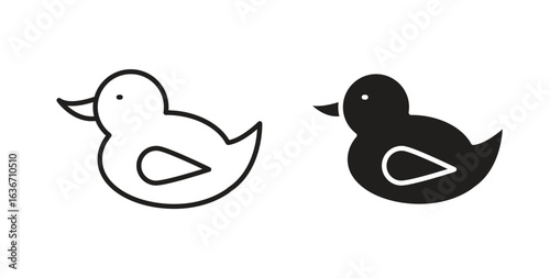 Duck icon symbol, sign, logo or emblems. silhouette. EPS 10.