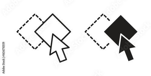 Drag and drop icon symbol, sign, logo or emblems. silhouette. EPS 10.