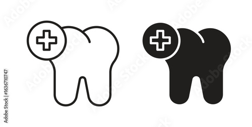 Dental care icon symbol, sign, logo or emblems. silhouette. EPS 10.