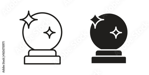 Crystal ball icon symbol, sign, logo or emblems. silhouette. EPS 10.