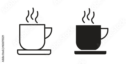 Coffee mug icon symbol, sign, logo or emblems. silhouette. EPS 10.