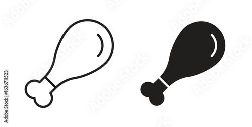 Chicken leg icon symbol, sign, logo or emblems. silhouette. EPS 10.