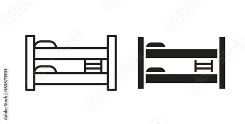 Bunk bed icon symbol, sign, logo or emblems. silhouette. EPS 10.
