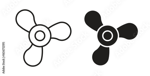 Boat screw icon symbol, sign, logo or emblems. silhouette. EPS 10.