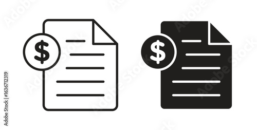 Bill paid icon symbol, sign, logo or emblems. silhouette. EPS 10.