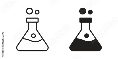 Beaker icon symbol, sign, logo or emblems. silhouette. EPS 10.