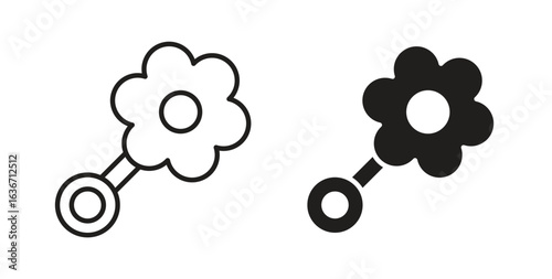 baby rattle icon symbol, sign, logo or emblems. silhouette. EPS 10.