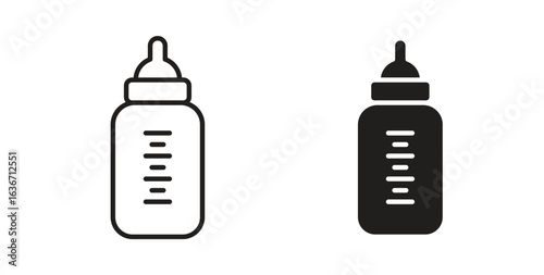 Baby milk bottle icon symbol, sign, logo or emblems. silhouette. EPS 10.