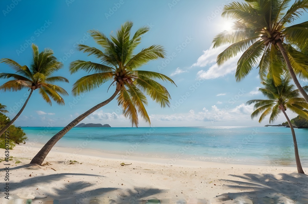 Fototapeta premium palm trees on the beach