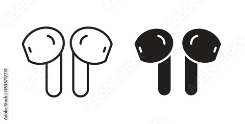 Air pods icon symbol, sign, logo or emblems. silhouette. EPS 10.