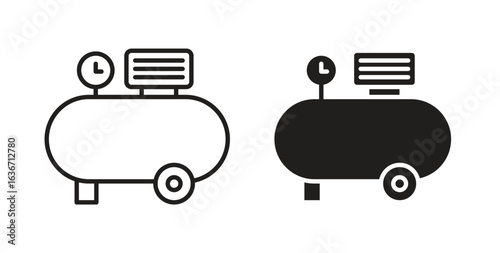 Air compressor icon symbol, sign, logo or emblems. silhouette. EPS 10.
