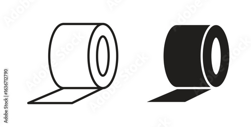 Adhesive tape icon symbol, sign, logo or emblems. silhouette. EPS 10.