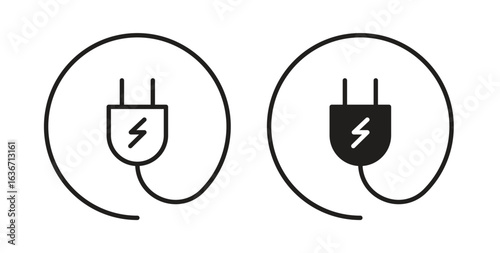 Electric plug icon symbol, sign, logo or emblems. silhouette. EPS 10.