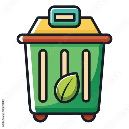Simple composting bin icon for recycling and waste management on a clean white background
