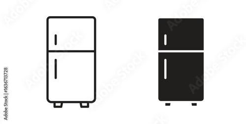 Fridge icon symbol, sign, logo or emblems. silhouette. EPS 10.