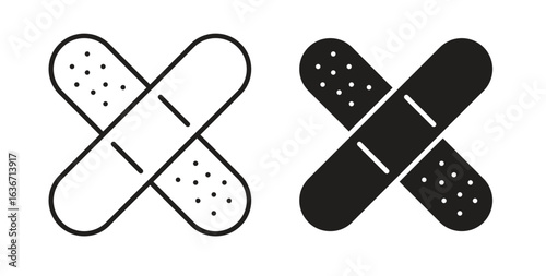 Band aid icon symbol, sign, logo or emblems. silhouette. EPS 10.