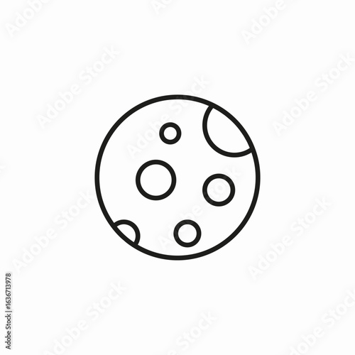 moon with craters icon sign vector
