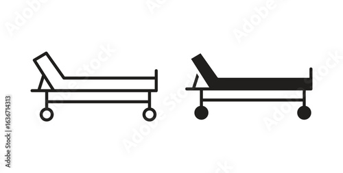 Stretcher icon symbol, sign, logo or emblems. silhouette. EPS 10.